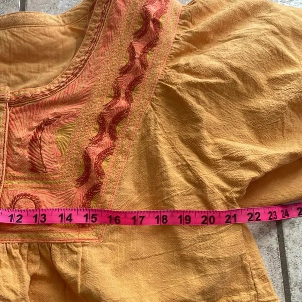 FREE PEOPLE Embroidered Iggie Woven Crop Top Cairo Combo